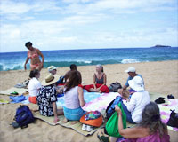 Teaching on the beach
