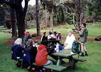 Picnic in a mountain meadow