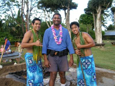 Aloha International Student at graduation luau